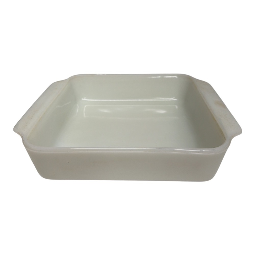 Anchor Hocking Fire King White Milk Glass 8.5" Square Bake Dish #435 1.5qt EUC